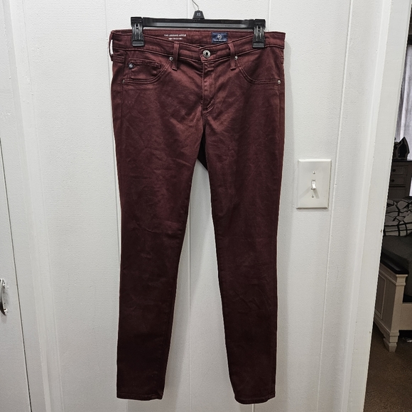 Adriano GoldSchmied "The Legging Ankle" Super Skinny Burgundy Pants Size 28R - Picture 1 of 9
